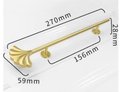 Gold cabinet bar handle with art nouveau style radiating fan pattern/long drawer pull/wardrobe door handle/home improvement/door handle