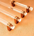Clear resin and rose gold cabinet bar pull handle/Transparent acrylic and rose gold drawer handle/lucite and rose gold furniture hardware