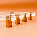 Clear resin and rose gold cabinet bar pull handle/Transparent acrylic and rose gold drawer handle/lucite and rose gold furniture hardware