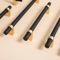 Black and Gold cabinet bar pulls/Wooden drawer handles/kitchen furniture hardware/black cabinet door handles/modern hardware/Brass door pull