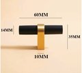 Black and Gold cabinet bar pulls/Wooden drawer handles/kitchen furniture hardware/black cabinet door handles/modern hardware/Brass door pull