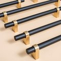 Black and Gold cabinet bar pulls/Wooden drawer handles/kitchen furniture hardware/black cabinet door handles/modern hardware/Brass door pull