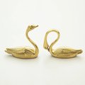 Gold brass swimming swans cabinet handle/Brass Swan drawer pull/Gold bird shaped door knob/Gold swan brass door handle/Signet drawer handle