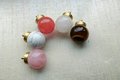 Semi precious stone ball drawer knob/Crystal drawer pull/Round gemstone cabinet handle/Crystal and brass door knob/Quartz crystal handle