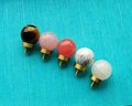 Semi precious stone ball drawer knob/Crystal drawer pull/Round gemstone cabinet handle/Crystal and brass door knob/Quartz crystal handle