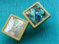 Square mother of pearl drawer pull/Pearl and brass cabinet pull/Mother of Pearl door handle/Pearl drawer knob/Pearl Furniture Hardware/MOP