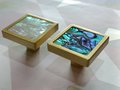 Square mother of pearl drawer pull/Pearl and brass cabinet pull/Mother of Pearl door handle/Pearl drawer knob/Pearl Furniture Hardware/MOP