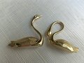 Gold brass swimming swans cabinet handle/Brass Swan drawer pull/Gold bird shaped door knob/Gold swan brass door handle/Signet drawer handle