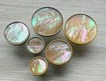 Round Iridescent Abalone Shell Drawer pull/Pearl Cabinet pull/mother of pearl door handle/light abalone knob/shell furniture hardware