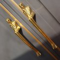Shiny gold brass thinking man cabinet handle/Man shaped figure door handle/Abstract man figurine drawer handle/Art Brass furniture hardware