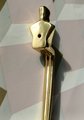 Shiny gold brass thinking man cabinet handle/Man shaped figure door handle/Abstract man figurine drawer handle/Art Brass furniture hardware
