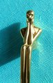 Shiny gold brass thinking man cabinet handle/Man shaped figure door handle/Abstract man figurine drawer handle/Art Brass furniture hardware