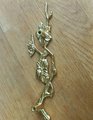 A pair of gold flower blossom drawer handles/2 gold brass branch and flower design cabinet pulls/Flower shaped wardrobe door handles