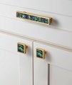 Square mother of pearl drawer pull/Pearl and brass cabinet pull/Mother of Pearl door handle/Pearl drawer knob/Pearl Furniture Hardware/MOP