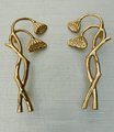 Gold brass Art Noveau style poppy stalk door handles/Complementary seed head design wardrobe handles/Botanical gold brass drawer pulls