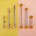 Silver bar handle with semi precious stone balls/Colourful cabinet handle/Stone furniture hardware/crystal drawer pull/Silver cabinet pull