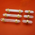 Luxury hexagonal white quartz crystal cabinet bar handle with gold or silver fixings/gemstone drawer pull/semi precious stone door handle
