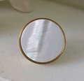 Brass mother of pearl drawer pull/White pearl cabinet pull/White shell drawer handle/Furniture hardware/Pearl door knob/Shell door handle