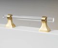 Gold brass and clear lucite cabinet bar pull handle/Acrylic drawer handle/lucite furniture hardware/brass transparent resin cabinet handle