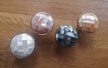 Checked pink mother of pearl drawer pull/pink pearl cabinet handle/pearl furniture hardware/pink shell cabinet pull/gold pearl door knob