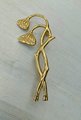 Gold brass Art Noveau style poppy stalk door handles/Complementary seed head design wardrobe handles/Botanical gold brass drawer pulls
