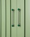 Silver bar handle with semi precious stone balls/Colourful cabinet handle/Stone furniture hardware/crystal drawer pull/Silver cabinet pull