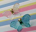Glass butterfly drawer knob/Butterfly cabinet handle/Butterfly furniture hardware/nursery door handle/Children's decor/Butterfly door knob