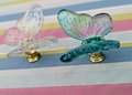 Glass butterfly drawer knob/Butterfly cabinet handle/Butterfly furniture hardware/nursery door handle/Children's decor/Butterfly door knob