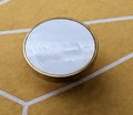 Brass mother of pearl drawer pull/White pearl cabinet pull/White shell drawer handle/Furniture hardware/Pearl door knob/Shell door handle