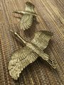 Brass Flying Egret Cabinet Pull/Gold Crane Door Handle/Stork shaped drawer handle/gold furniture hardware/Oriental Bird Cabinet Handle