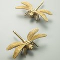 Gold brass dragonfly cabinet pull/Dragonflies drawer knob/Dragonfly drawer handle/brass furniture hardware/home improvement/unique handle