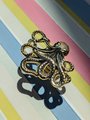 Gold octopus cabinet pull/Shiny gold Kracken drawer knob/Octopus drawer handle/quirky furniture hardware/deep sea door knob/Fun gold handle