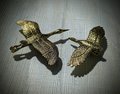 Brass Flying Egret Cabinet Pull/Gold Crane Door Handle/Stork shaped drawer handle/gold furniture hardware/Oriental Bird Cabinet Handle