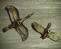 Brass Flying Egret Cabinet Pull/Gold Crane Door Handle/Stork shaped drawer handle/gold furniture hardware/Oriental Bird Cabinet Handle