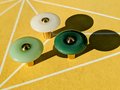 Round green or white resin and brass drawer handle/Green or white cabinet pull/Round brass and green resin door knob/Green drawer knob/MCM
