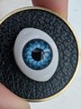 Unique glass eye drawer pull/Eyeball drawer handle/Glass eye drawer knob/Black leather and glass eye door handle/Quirky door knob