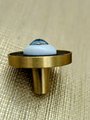 Unique glass eye drawer pull/Eyeball drawer handle/Glass eye drawer knob/Black leather and glass eye door handle/Quirky door knob