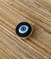 Unique glass eye drawer pull/Eyeball drawer handle/Glass eye drawer knob/Black leather and glass eye door handle/Quirky door knob