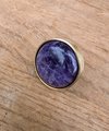 Polished purple amethyst and gold brass drawer pull/purple gemstone cabinet handle/amethyst crystal door knob/crystal furniture hardware