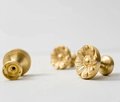 Beautiful gold brass flower pattern cabinet handle/Vintage style drawer pull/Gold brass French style door knob/bedroom furniture hardware