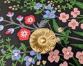 Beautiful gold brass flower pattern cabinet handle/Vintage style drawer pull/Gold brass French style door knob/bedroom furniture hardware