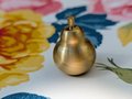 Golden pear cabinet pull/Gold brass pear door knob/Autumn theme decor/Brass drawer handle/home improvement/Gold pear door handle/Fruit knob