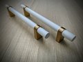 White and Gold cabinet bar pulls/ wooden drawer handles/nursery furniture hardware/white cabinet door handles/childrens furniture handle
