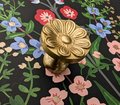 Beautiful gold brass flower pattern cabinet handle/Vintage style drawer pull/Gold brass French style door knob/bedroom furniture hardware