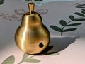 Golden pear cabinet pull/Gold brass pear door knob/Autumn theme decor/Brass drawer handle/home improvement/Gold pear door handle/Fruit knob