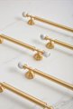 White marble and brass bar handle/Stone and brass drawer pull/unique cabinet handle/IKEA hack/wardrobe door handle/Geometric shaped hardware
