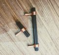 Knurled matte black and rose gold cabinet handle/copper and black drawer pull/rose gold furniture hardware/black and rose gold door handle