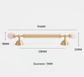 Geometric pink crystal and brass bar handle/Semi precious stone and brass drawer pull/unique cabinet handle/IKEA hack/wardrobe door handle