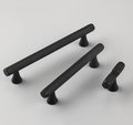 Black knurled texture bar handle/Matte black cabinet handle with grip texture/Black drawer pull for kitchen/Matte black knurled door handle
