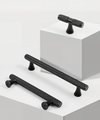 Black knurled texture bar handle/Matte black cabinet handle with grip texture/Black drawer pull for kitchen/Matte black knurled door handle